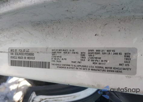 2023 Ram Promaster 2500 High Roof 159 Wb z USA, uszkodzony, nr VIN 3C6LRVDG1PE590063